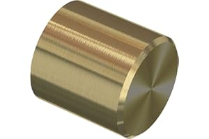 Flairdeco Endstücke für 20 mm Ø Gardinenstange, Kappe, Messing matt, 2 Stück