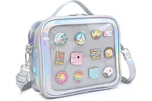 RAINBOW SMILE Ita Bag Kawaii Crossbody Purse Bag Messenger Clear Shoulder Bags Pin Display Bag