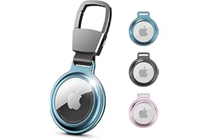 EMPIRE TRADING & COMMERCE Empire 1pc Apple Airtag Holder Metal Protective Sleeve - Aluminum Cover Airtag Keyring Case for Apple Air Tag - Enhanced Protection & Sleek Design - Safeguard Your Airtags with Elegance (Blue)