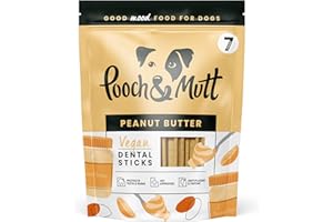 Pooch & Mutt - Varillas dentales de Entrenamiento para Perros, palitos dentales con Sabor a Mantequilla de maní para Perros, 1 Paquete de 7 palitos