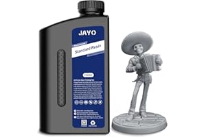 JAYO Resina para Impresora 3D 1KG, 405nm UV Estándar Resina Fotopolímera de Curado Rápido para Impresora 3D LCD DLP SLA 4K/6K/8K, Alta Precisión, Baja Contracción, Gris 1000g