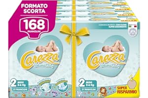 CAREZZA Welcome Baby Mini, rozmiar 2 (3-6 kg), 168 pieluch