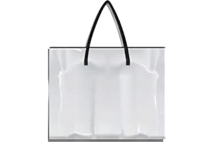 SpriteGru Große transparente Netz-Vinyl-Tasche mit Griff und Reißverschluss, wasserdichte Kunst-Aufbewahrungstasche für Kunstwerke, Diagramme und Lehrmaterial(66 cm x 51 cm)