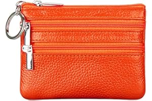 CYNURE Genuine Leather Purse for Women with Keyring
