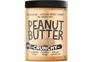 VS VITAMIN STORE Beurre De Cacahuète Protéine Sans Sucre Crunchy, 1kg Peanut Butter, Beurre d Arachide 100% Naturel Sans Huile De Palme Dégraissé, Pate A Tartiner Protéinée