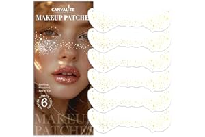 Canvalite 6 Sheets Glitter Freckles Face Tattoo, Face Glitter Speckles Patches, Temporary Face Freckles for Women Festival Makeup Rave Accessories