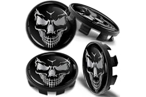 Biomar Labs 4 x 68mm Kołpaki piasty ze stopu metali lekkich Kompatybilne z BMW 36136783536 Kołpaki Srebrno-czarna czaszka CB 48