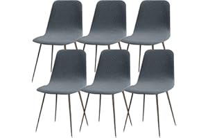 Lydevo Fundas para Sillas de Comedor 6 Piezas Funda de Silla Nordica Cocina Elásticas Cubiertas Fundas para Silla Oficina Sin Brazo Ajustables Lavables Protectoras de Sillas Escandinavas,#Gris Azul