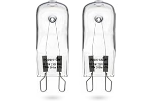 ‎POPPSTAR Poppstar 2 żarówki do piekarnika G9 40W, odporna na wysokie temp. do 300°C (barwa światła: biała, ciepła 2400K, 400lm)