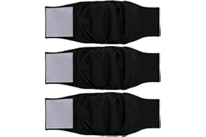 BEILEI CREATIONS Premium waschbare Bauchbänder für Rüden, (3er Pack) von Hundewindeln & Hundebauchbänder (L, Schwarz,Schwarz,Schwarz)