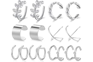 Mayhoop Piercing Orecchio Finti Non Piercing Acciaio Inossidabile Falso Piercings sugli Orecchini Labbro Naso Clip per l'Orecchio Polsino dell'Orecchio Donne Uomini