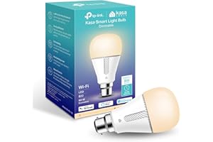Kasa Smart Bulb by TP-Link, WiFi Smart Switch, B22, 10W, No Hub Required, Works with Amazon Alexa (Echo and Echo Dot) and Google Home, Dimmable Soft Warm White (KL110B) [Energy Class F]