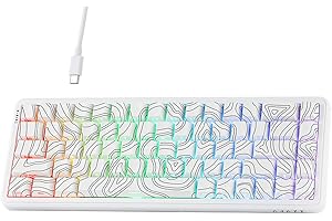 MechLands AK680 MAX Wired Gaming Keyboard con interruttore Hall, Rapid Trigger Magnetic Keyboard, Tastiera meccanica con 8 K Polling Rate, struttura top, RGB (linea di contorno bianco)