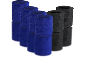 KITUDATY 6 Stück Schweißband Handgelenk, Sport Schweißband Armband Weiche verdickte Baumwolle, Fitness Arm Schweißband，Baumwoll Schweißband Arm für Basketball, Laufen, athletische Sportarten und Training