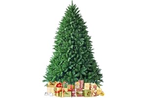 GYMAX Sapin de Noël Artificiel 150cm, 600 Branches Réalistes Touffu Vert, Support en Métal, Arbre Artificiel pour Décoration, Sapin Facile à Monter