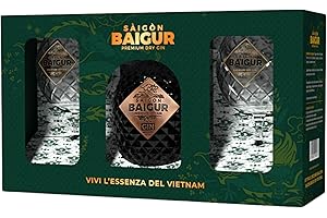 Saigon Baigur, Premium Dry Gin, 700ml, per Gin Tonic Esotico, Gin Confezione Regalo, Balloon Pack, Note Agrumate, 16 Botaniche, Gin Artigianale Vietnamita, Distillato in Alambicchi di Rame, 43% Vol.