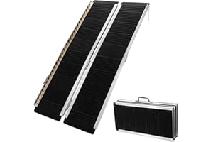 WILTEC Rampa Silla Ruedas 183cm 270kg Doble Plegable Aluminio Coche Acceso vehículo transportable portátil