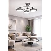 D&ouml;nence Led Gri Renk Modern Tasarım Enerji Tasarruflu &Uuml;&ccedil; Renk Işık Ledli Dekoratif Avize Salon Yemek Odası