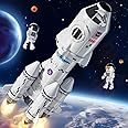 Doloowee Space Rocket Model for Kids, Space Spacecraft Toys with Projection, Rocket Assembled Model Boys Educational Toys