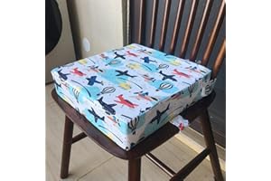 Chickwin Portable Réhausseur Coussin de Siège Lavable avec Boucle de Sécurité Ajustable Anti Glisse pour Repas Eveil Voyage Bébé Bambin Enfant Infantile (Montgolfière,32x32x8cm)