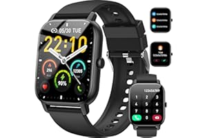 Reloj Inteligente Hombre Mujer, 1.85" Smartwatch con Llamadas Bluetooth, Smart Watch Pulsómetro/Monitor de Sueño/Podómetro, 1