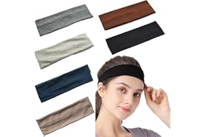 JUIMTIEN 6 Stück Sport-Stirnbänder,Stirnbänder für Frauen elastische Schweiß-Yoga Haarbänder Rutschfestes Weiches Dünnes Stirnband Modischer Haarwickel