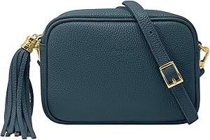 Parubi, Sac à main pour Femme avec Bandoulière, en Cuir Véritable, Made in Italy, Petit D’épaule Frange Clutch Cérémonie Élégante, Modèle Anastasia