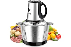 Nestling® 600 W Küchenmaschine, elektrischer Zerkleinerer mit 2 Litern, Zerkleinerer für Gemüse mit 4 scharfen Klingen für Fleisch, Gemüse, Zwiebeln und Obst [Energieeffizienzklasse A+++]