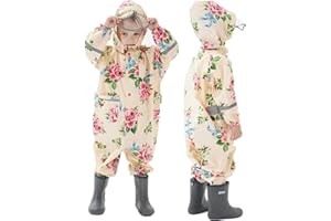 Fouyada Impermeabile Bambini, Tuta Pioggia Bambina Antipioggia con Cappuccio Impermeabili per Bambini Ragazzi Ragazze Giacche da Pioggia Bambino Poncho Antipioggia Simpatico Cartone Animato