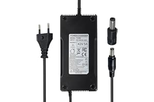 YZPOWER Sortie 42V 5A Chargeur De Trottinette électrique, Chargeur De Batterie 36V Li-ION pour Vélo Électrique, Hoverboard, Scooter, Bike série 10S 36V, DC 5,5 * 2,1MM