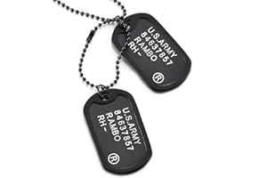 COOLSTEELANDBEYOND Classico Due Pezzi Militare Esercito Dogtag con Silicone - Ciondolo Collana Uomo - con 70CM Catena di Palla