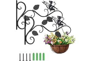 Kweiugfi Lot de 2 Supports de Paniers Muraux à Suspendre, Supports de Paniers Muraux en Fer, Support de Plantes, Cintre pour Plantes