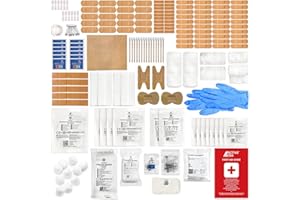 Kit Recharge Trousse de Premiers Secours Premium Active Era 180 Pièces – Kit De Survie Complet, 2 Packs de Froid Instantané & Couverture de Survie – Pour Maison, Bureau, Voiture, Camping et Voyage