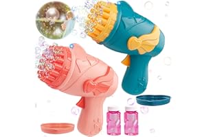 BOOAEE Pistolet a Bulle, 2 Pièces Machine a Bulle Automatique,Machine à Bulles Électrique,Enfants Pistolet à Bulles 4000+ Pistolet a Bulle,Jouet à Bulles Cadeau pour Enfant Adulte Mariage Extérieur Intérieur