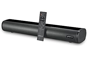groov e Soundbar 75 - All-in-one Sound Bar with Bluetooth, Optical, USB, RCA & AUX Playback - Speaker with 75W Power & Super Bass - Button & Remote Control - Wall Mount Kit Included - Black