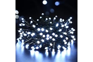 PhilzOps Guirlande Lumineuse Noël Intérieur, 10M 100 LED Guirlande Arbre de Noël Extérieur Batterie 8 Modes Imperméable Guirlande Décorative pour Maison Fête Balcon Chambre Festival, Blanc Froid