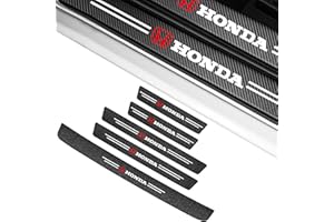 JOHLCR 5 Stück Universell Auto Einstiegsleisten Schutzfolie für Honda Accord Civic CRV Hrv Pilot Touring Ex Ex-L Kohlefaser Türschweller Aufkleber mit Kofferraumschutzleiste Anti Kratz (Schwarz)
