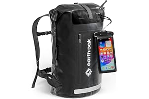 Earth Pak wasserdichter Rucksack – 35L / 55L Waterproof Backpack mit leistungsstarkem Rolltop Rollverschluss, Reißverschluss Tasche und IPX8 wasserfester Handyhülle