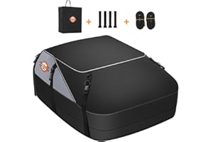 Sailnovo Samochodowy bagażnik dachowy, składany, wodoszczelny, 1000D, z 8 wzmocnionymi pasami, 6 hakami na drzwi, do podróży i transportu bagażu, do wszystkich pojazdów z bagażnikiem lub bez