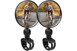 KOCOVIMI Bike Mirror, Bike Rear View Mirrors, Durable and Easy to Install, Adjustable Rotatable Handlebars Mounted Plastic Convex Mirror for Mountain Road Bikes