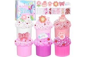 Yuxava Zestaw Slime, 6 sztuk Puszysty Butter Slime Kit, Chmura Baba, Masło Slime & Clear Slime, Prezent Urodzinowy, Zabawka Antystresowa dla Dziewczyn Chłopców 3-12 lat