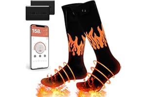 SEVGTAR Beheizte Socken, 5000mAh Wiederaufladbare Elektrische Beheizbare Socken, Thermosocken Fußwärmer, Damen Herren Warme Winter Socken für Winter Camping Wandern Jagd
