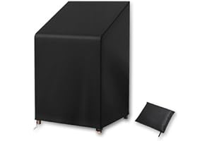 Newbob Bache Chaise de Jardin Exterieur, Bâche de Protection Chaise de Jardin, 420D Oxford Imperméable Étanche Housse Chaise de Jardin Exterieur pour 6 Chaises Empilables 65x 75x 85/120cm