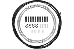 HOLEMZ Câbles de Vitesse de Vélo Boîtier Universel Câbles de Manette de Vélo Ensemble Kit Changement Remplacement Réparation Dérailleur Embouts à Sertir Ligne pour Montagne Route Noir