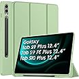 Robustrion Cover for Samsung Galaxy Tab S9 FE+ / Tab S10 Plus/Tab S9 Plus 12.4 inch Cover Case with [S Pen Holder] for Samsung Tab S9 FE Plus / S9+ / S10+ Tablet Cover [Auto Sleep/Wake] - Mint Green