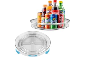 DoDuo Organizer Girevole Cucina, 2 Pezzi Portaspezie Girevole per Cucina Piatto Girevole Porta Tutto per Riporre Barattoli e Spezie (27cm+23,5cm)