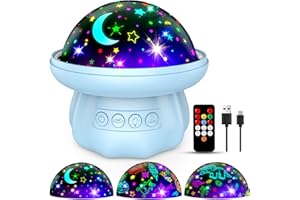 Hapikids Baby Toys Sensory Toys for Babies, Dimmable+Timer+Remote Sensory Lights 360° Rotate Kids Night Light Projector Newborn Baby Birthday Presents Baby Projector Light Christmas Xmas Gifts