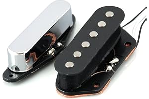 VANSON Vintage 50's AlNiCo V Chrome Pickups for Fender Telecaster Guitars, (VCA) Neck & Bridge (SET, Chrome)