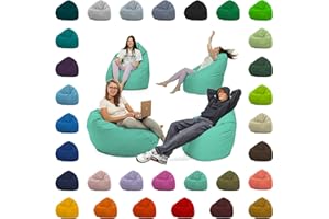 GLÜCKBEAN Sitzsack XXL – Beanbag für Kinder & Erwachsene – In & Outdoor geeignet – Wasserabweisend & pflegeleicht – Gefüllt mit hochwertigen EPS-Perlen – Ideal zum Gaming & Entspannen (Pacificblau, XL)