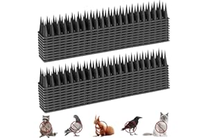 YMYH Pinchos Antipalomas 5.7 Metros, Pinchos Anti Gatos, Auyentador de Gatos Plástico, Ahuyentador Palomas, Ahuyentador Gatos para Balcon Terraza Ventana Cercas - 20 Pcs Negro